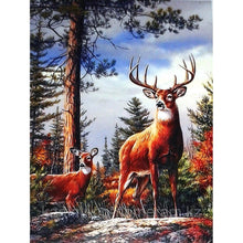 Lade das Bild in den Galerie-Viewer, Elch - runder runder Diamant - 30x40cm
