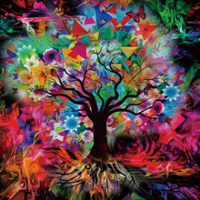 Lade das Bild in den Galerie-Viewer, Bunte Baum - voller runder Diamant - 30x30cm
