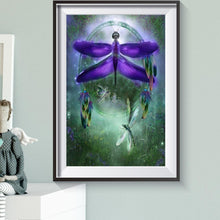 Lade das Bild in den Galerie-Viewer, Libelle - volle Diamant-Malerei - 40x30cm
