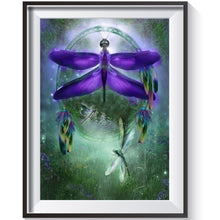 Lade das Bild in den Galerie-Viewer, Libelle - volle Diamant-Malerei - 40x30cm
