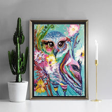 Lade das Bild in den Galerie-Viewer, Eule - voller quadratischer Diamant - 40x30cm
