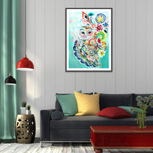 Lade das Bild in den Galerie-Viewer, Eule - voller quadratischer Diamant - 40x30cm

