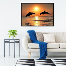 Lade das Bild in den Galerie-Viewer, Delphin - voller runder Diamant - 30x40cm
