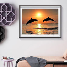 Lade das Bild in den Galerie-Viewer, Delphin - voller runder Diamant - 30x40cm
