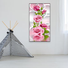 Lade das Bild in den Galerie-Viewer, Rosa Blume - voller runder Diamant - 30x50cm
