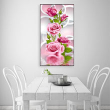 Lade das Bild in den Galerie-Viewer, Rosa Blume - voller runder Diamant - 30x50cm
