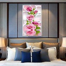 Lade das Bild in den Galerie-Viewer, Rosa Blume - voller runder Diamant - 30x50cm

