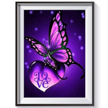 Lade das Bild in den Galerie-Viewer, Schmetterling - voller runder Diamant - 40x30cm
