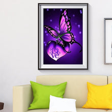 Lade das Bild in den Galerie-Viewer, Schmetterling - voller runder Diamant - 40x30cm
