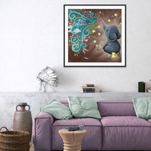 Lade das Bild in den Galerie-Viewer, Elefant - voller runder Diamant - 30x30cm
