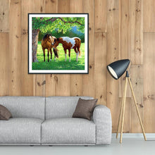 Lade das Bild in den Galerie-Viewer, Pferd - voller runder Diamant - 30x30cm

