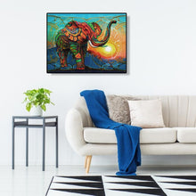 Lade das Bild in den Galerie-Viewer, Elefant - voller runder Diamant - 40x30cm
