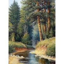 Lade das Bild in den Galerie-Viewer, Waldstrom - volle Diamant-Malerei - 30x40cm
