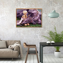 Lade das Bild in den Galerie-Viewer, Mädchen-Drachen - volle Diamant-Malerei - 40x30cm
