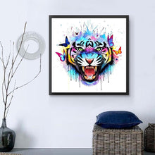Lade das Bild in den Galerie-Viewer, Bunte Tiger - voller runder Diamant - 30x30cm
