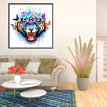 Lade das Bild in den Galerie-Viewer, Bunte Tiger - voller runder Diamant - 30x30cm
