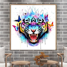 Lade das Bild in den Galerie-Viewer, Bunte Tiger - voller runder Diamant - 30x30cm
