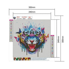 Lade das Bild in den Galerie-Viewer, Bunte Tiger - voller runder Diamant - 30x30cm
