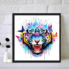 Lade das Bild in den Galerie-Viewer, Bunte Tiger - voller runder Diamant - 30x30cm
