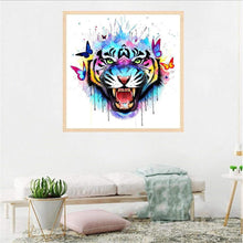 Lade das Bild in den Galerie-Viewer, Bunte Tiger - voller runder Diamant - 30x30cm
