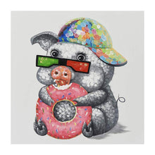 Lade das Bild in den Galerie-Viewer, Cooles Schwein - voller runder Diamant - 30x30cm
