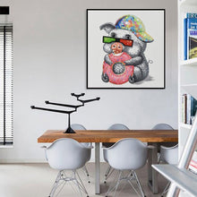 Lade das Bild in den Galerie-Viewer, Cooles Schwein - voller runder Diamant - 30x30cm
