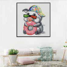 Lade das Bild in den Galerie-Viewer, Cooles Schwein - voller runder Diamant - 30x30cm
