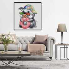 Lade das Bild in den Galerie-Viewer, Cooles Schwein - voller runder Diamant - 30x30cm
