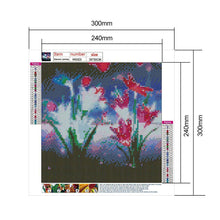Lade das Bild in den Galerie-Viewer, Libelle Blume - voller runder Diamant - 30x30cm
