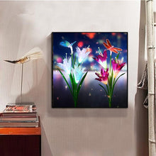 Lade das Bild in den Galerie-Viewer, Libelle Blume - voller runder Diamant - 30x30cm
