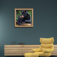 Lade das Bild in den Galerie-Viewer, Schwarzbär - voller runder Diamant - 30x30cm
