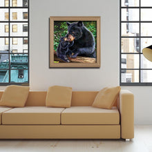 Lade das Bild in den Galerie-Viewer, Schwarzbär - voller runder Diamant - 30x30cm
