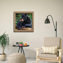 Lade das Bild in den Galerie-Viewer, Schwarzbär - voller runder Diamant - 30x30cm
