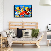 Lade das Bild in den Galerie-Viewer, Bunte Fische - voller runder Diamant - 40x30cm
