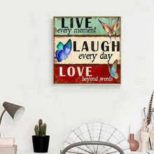 Lade das Bild in den Galerie-Viewer, Positives Wort - voller runder Diamant - 35x35cm
