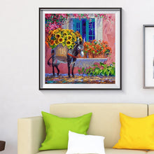 Lade das Bild in den Galerie-Viewer, Esel Blumen - voller runder Diamant - 30x30cm
