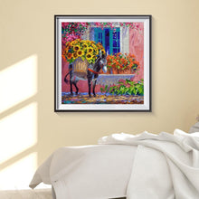 Lade das Bild in den Galerie-Viewer, Esel Blumen - voller runder Diamant - 30x30cm

