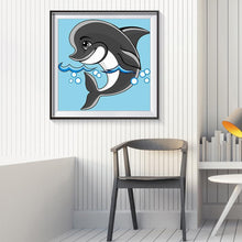 Lade das Bild in den Galerie-Viewer, Süße Delphin - voller Diamant-Malerei - 30x30cm
