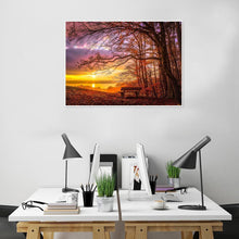 Lade das Bild in den Galerie-Viewer, Wald Sonnenuntergang - volle Diamant-Malerei - 40x30cm
