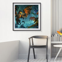 Lade das Bild in den Galerie-Viewer, Drachenkrieg - volle Diamant-Malerei - 40x40cm
