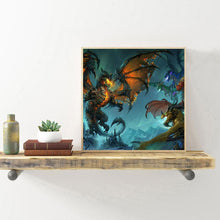 Lade das Bild in den Galerie-Viewer, Drachenkrieg - volle Diamant-Malerei - 40x40cm
