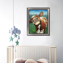 Lade das Bild in den Galerie-Viewer, Lustige Kuh - volle Diamant-Malerei - 30x40cm
