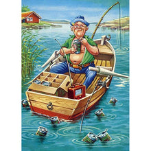 Lade das Bild in den Galerie-Viewer, Angeln Mann - voller Diamant-Malerei - 40x30cm
