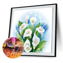 Lade das Bild in den Galerie-Viewer, Calla Blumenwand - volle Diamant-Malerei - 30x30cm
