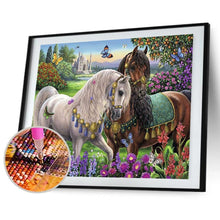 Lade das Bild in den Galerie-Viewer, Gartenpferde - voll diamantbemalende - 40x30cm
