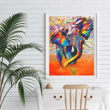 Lade das Bild in den Galerie-Viewer, Bunte Elefant - volle Diamant-Malerei - 40x30cm

