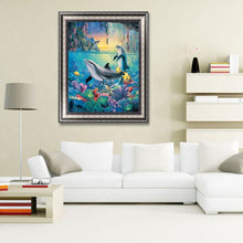 Lade das Bild in den Galerie-Viewer, Delphin Pferd - volle Runde Diamant-Malerei - 30x40cm
