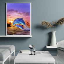 Lade das Bild in den Galerie-Viewer, Delphin Pferd - volle Runde Diamant-Malerei - 30x40cm
