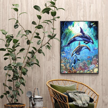 Lade das Bild in den Galerie-Viewer, Delphin Pferd - volle Runde Diamant-Malerei - 30x40cm
