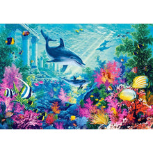 Lade das Bild in den Galerie-Viewer, Delphin Pferd - volle Runde Diamant-Malerei - 30x40cm
